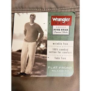 Wrangler Premium Mens Pants Size 36x34 Khaki W36 L34 5‎ Star NWT Slacks Tan NEW